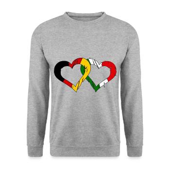 German Italian love - Unisex Sweatshirt - salt & pepper - Front - Alina (178cm) & Michal (187cm)