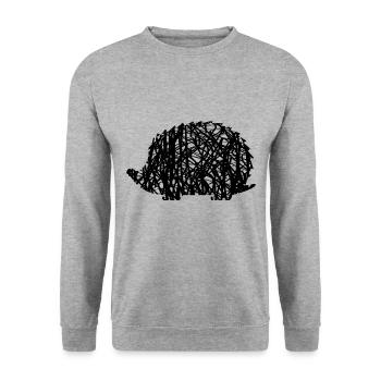 Hedgehog - Unisex Sweatshirt - salt & pepper - Front - Alina (178cm) & Michal (187cm)
