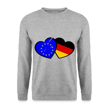 Love for the European elections - Unisex Sweatshirt - salt & pepper - Front - Alina (178cm) & Michal (187cm)