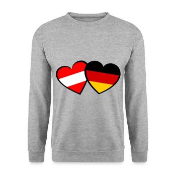 The heart of the German Austrians - Unisex Sweatshirt - salt & pepper - Front - Alina (178cm) & Michal (187cm)