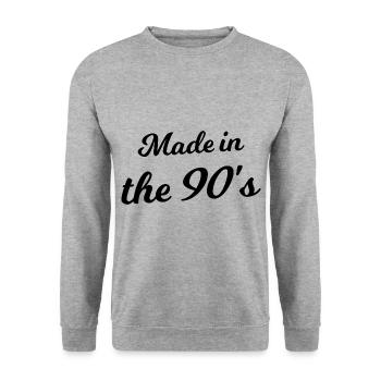 Les années 90 - Sweat-shirt Unisexe - gris chiné - Devant - Alina (178cm) & Michal (187cm)