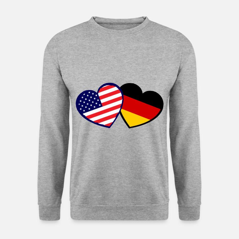 Deutsch amerikanische Liebe - Unisex Pullover - Weißgrau meliert