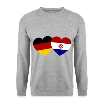 The German Croatian friendship - Unisex Sweatshirt - salt & pepper - Front - Alina (178cm) & Michal (187cm)