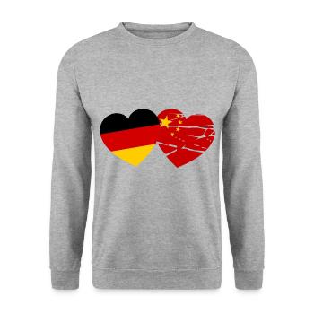 L’amitié germano-chinoise - Sweat-shirt Unisexe - gris chiné - Devant - Alina (178cm) & Michal (187cm)