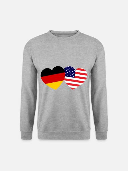 Die Deutsch Amerikanische Liebe - Unisex Pullover - Weißgrau meliert