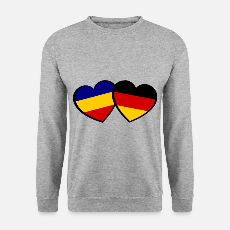 Deutsch rumaenische Freundschaft - Unisex Pullover - Weißgrau meliert