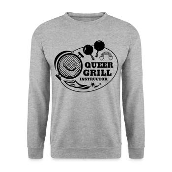 Queer Grill Instructor BBQ Gift Idea - Unisex Sweatshirt - salt & pepper - Front - Alina (178cm) & Michal (187cm)