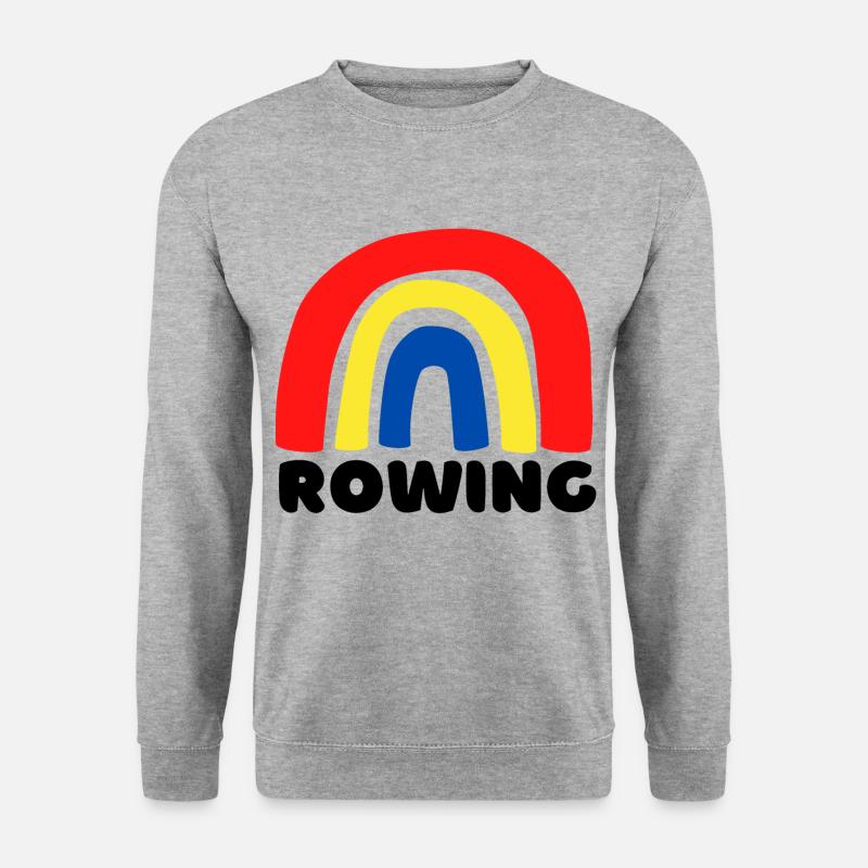 Rudern Regenbogen. - Unisex Pullover - Weißgrau meliert