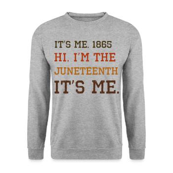 Funny Hi juneteenth appreciation cool sayings - Unisex Sweatshirt - salt & pepper - Front - Alina (178cm) & Michal (187cm)