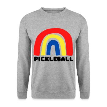 Arc-en-ciel de pickleball - Sweat-shirt Unisexe - gris chiné - Devant - Alina (178cm) & Michal (187cm)