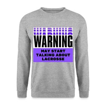 Warning may start talking about lacrosse - Unisex Sweatshirt - salt & pepper - Front - Alina (178cm) & Michal (187cm)