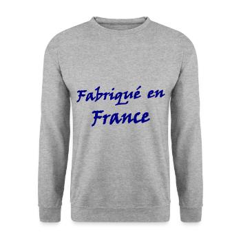 Hergestellt in Frankreich - Unisex Pullover - Weißgrau meliert - Vorne - Alina (178cm) & Michal (187cm)