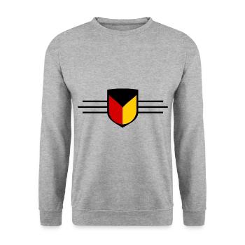Das deutsche Land - Unisex Pullover - Weißgrau meliert - Vorne - Alina (178cm) & Michal (187cm)