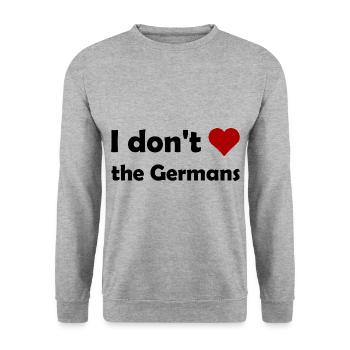 No love for Germany - Unisex Sweatshirt - salt & pepper - Front - Alina (178cm) & Michal (187cm)