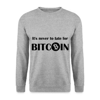 L’avenir, c’est le bitcoin - Sweat-shirt Unisexe - gris chiné - Devant - Alina (178cm) & Michal (187cm)