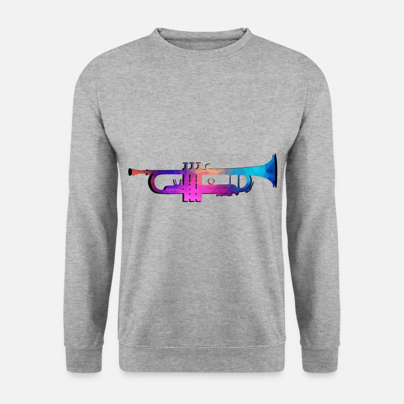 Trompete - Unisex Pullover - Weißgrau meliert