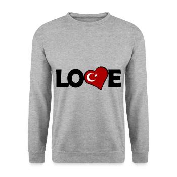A heart for Turkey - Unisex Sweatshirt - salt & pepper - Front - Alina (178cm) & Michal (187cm)