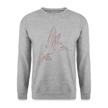 Effet Colibri - Sweat-shirt Unisexe - gris chiné - Devant - Alina (178cm) & Michal (187cm)