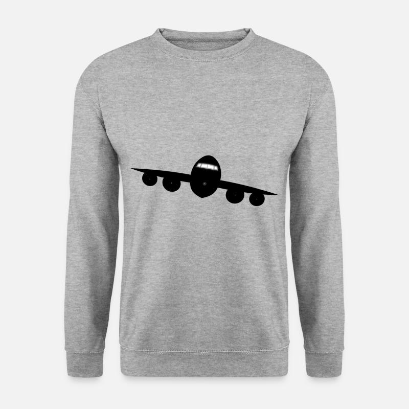 Das Flugzeug - Unisex Pullover - Weißgrau meliert