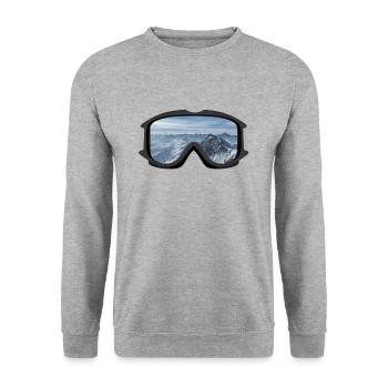 Panorama de montagne de lunettes de ski - Sweat-shirt Unisexe - gris chiné - Devant - Alina (178cm) & Michal (187cm)