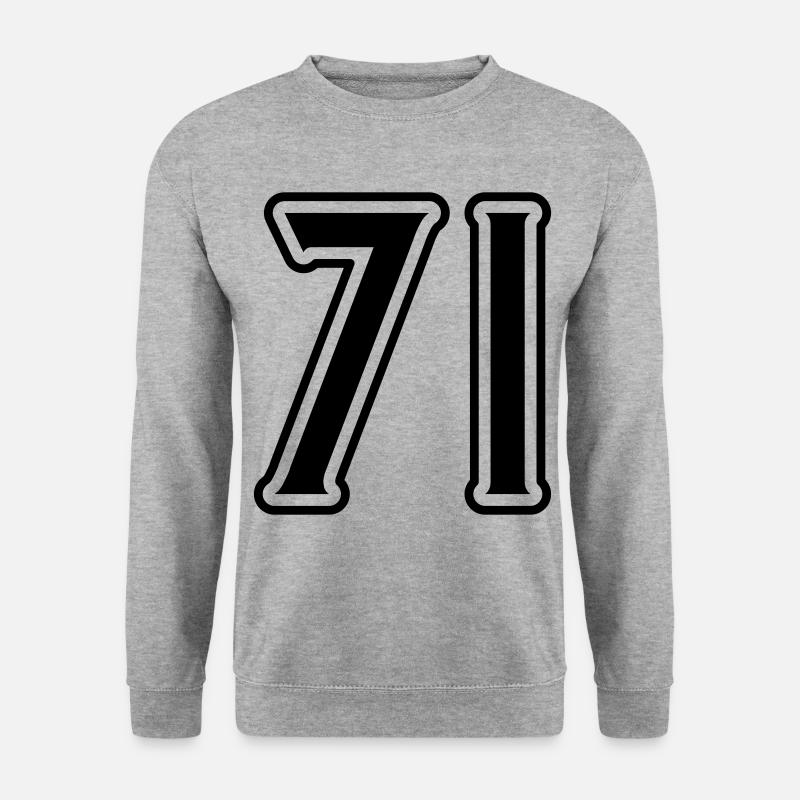 71 Zahl Symbol - Unisex Pullover - Weißgrau meliert