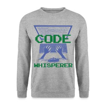 Code Whisperer - Unisex Sweatshirt - salt & pepper - Front - Alina (178cm) & Michal (187cm)