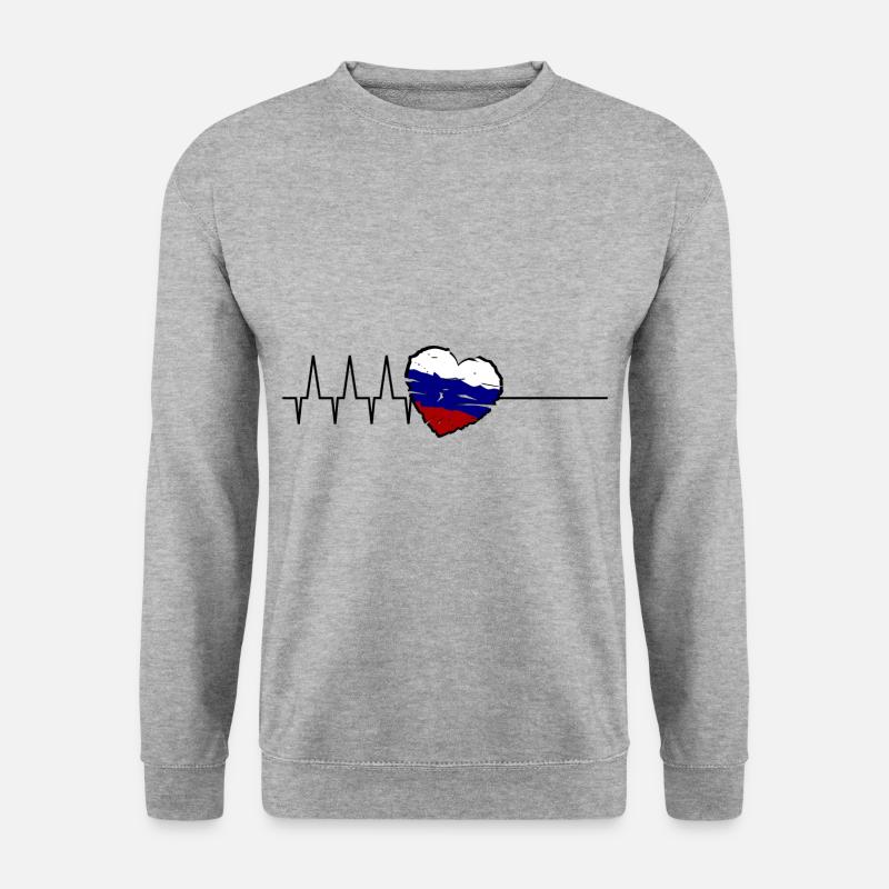 Russland Herzschlag - Unisex Pullover - Weißgrau meliert