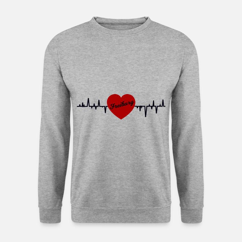 Freiburger Herzschlag - Unisex Pullover - Weißgrau meliert
