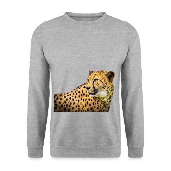 Gepard - Unisex Pullover - Weißgrau meliert - Vorne - Alina (178cm) & Michal (187cm)