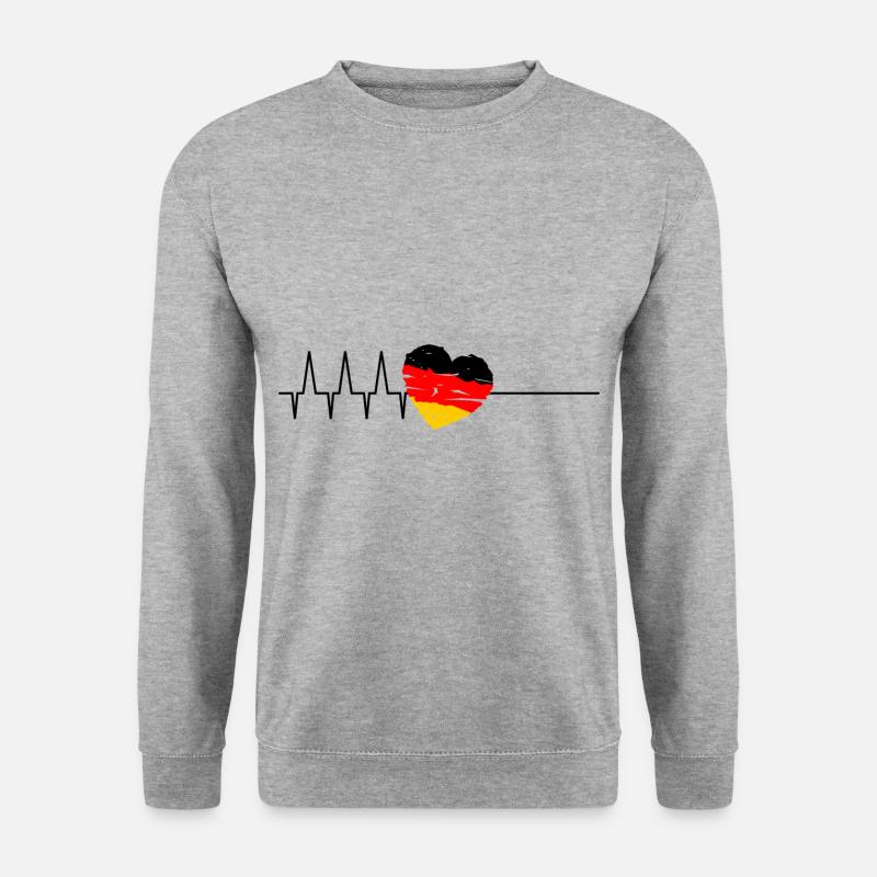Deutscher Herzschlag - Unisex Pullover - Weißgrau meliert