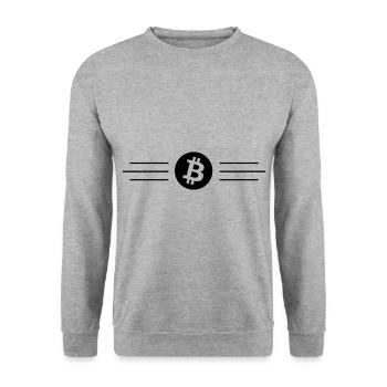The new currency Bitcoin - Unisex Sweatshirt - salt & pepper - Front - Alina (178cm) & Michal (187cm)