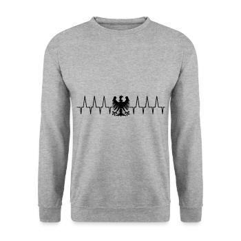 Frequency Germany - Unisex Sweatshirt - salt & pepper - Front - Alina (178cm) & Michal (187cm)