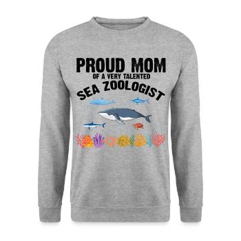 Fière Maman Ichtyologiste Biologiste Marine Océan Mer - Sweat-shirt Unisexe - gris chiné - Devant - Alina (178cm) & Michal (187cm)