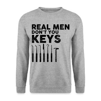 Hommes Schlosdienst Technicien de verrouillage Conception - Sweat-shirt Unisexe - gris chiné - Devant - Alina (178cm) & Michal (187cm)