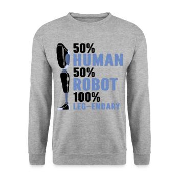 Artificial leg design for leg prostheses - Unisex Sweatshirt - salt & pepper - Front - Alina (178cm) & Michal (187cm)