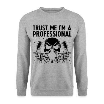 Autolackierer Angebot für Karosserietechniker - Unisex Pullover - Weißgrau meliert - Vorne - Alina (178cm) & Michal (187cm)