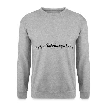 The frequency Salzburg - Unisex Sweatshirt - salt & pepper - Front - Alina (178cm) & Michal (187cm)