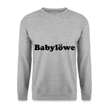Babylöwe - Unisex Pullover - Weißgrau meliert - Vorne - Alina (178cm) & Michal (187cm)