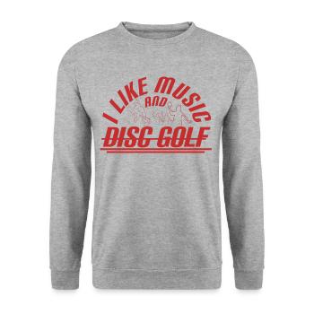 Music and Disc Golf, always goes together! - Unisex Sweatshirt - salt & pepper - Front - Alina (178cm) & Michal (187cm)