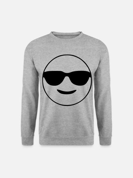 Emoji Cool Skizze schwarz - Unisex Pullover - Weißgrau meliert
