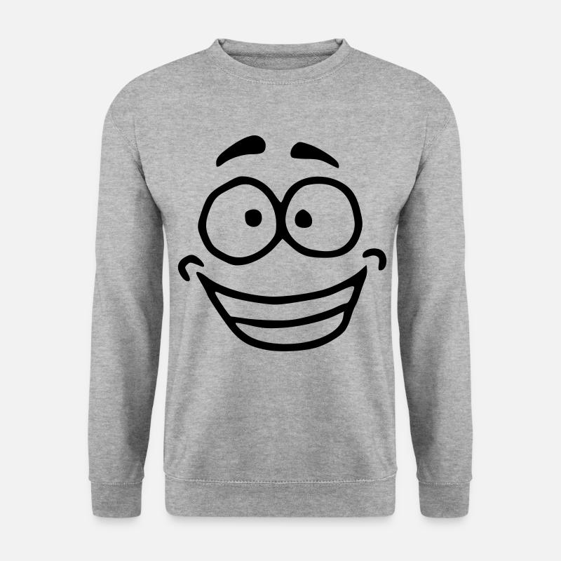 Emoji happy sketch black - Unisex Sweatshirt - salt & pepper