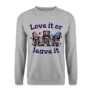 Aimez-le ou laissez-le drapeau des États-Unis Amérique - Sweat-shirt Unisexe - gris chiné - Devant - Alina (178cm) & Michal (187cm)