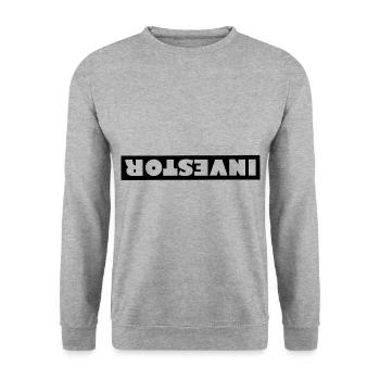 Die Börsen Investoren - Unisex Pullover - Weißgrau meliert - Vorne - Alina (178cm) & Michal (187cm)