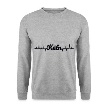 The Cologne Pulse - Unisex Sweatshirt - salt & pepper - Front - Alina (178cm) & Michal (187cm)