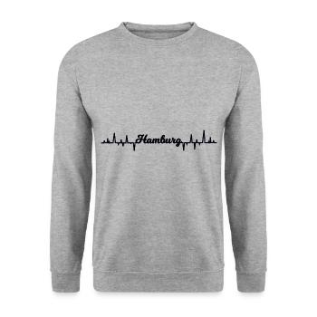 Le pouls à Hambourg - Sweat-shirt Unisexe - gris chiné - Devant - Alina (178cm) & Michal (187cm)