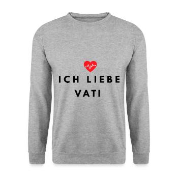 J'aime papa - père - fête des pères - papa - t-shirt - Sweat-shirt Unisexe - gris chiné - Devant - Alina (178cm) & Michal (187cm)