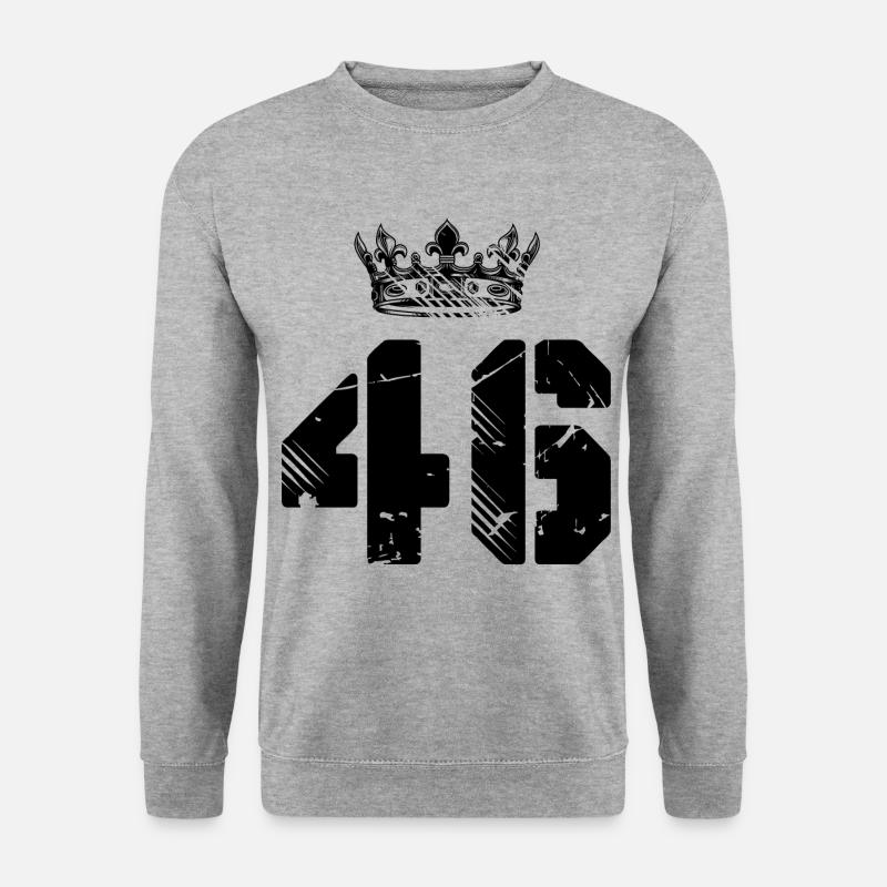 46 Zahl Krone - Unisex Pullover - Weißgrau meliert