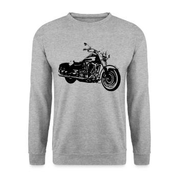 moto - Sweat-shirt Unisexe - gris chiné - Devant - Alina (178cm) & Michal (187cm)