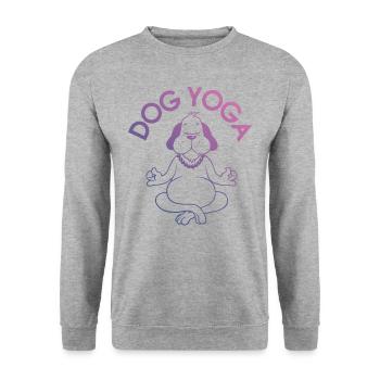 Yoga - Shirt Dog Yoga Fitness Sport Gift - Unisex Sweatshirt - salt & pepper - Front - Alina (178cm) & Michal (187cm)