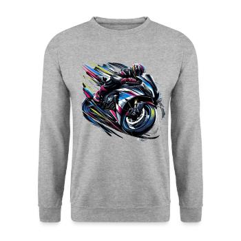 Velocity Vortex - Unisex Pullover - Weißgrau meliert - Vorne - Alina (178cm) & Michal (187cm)